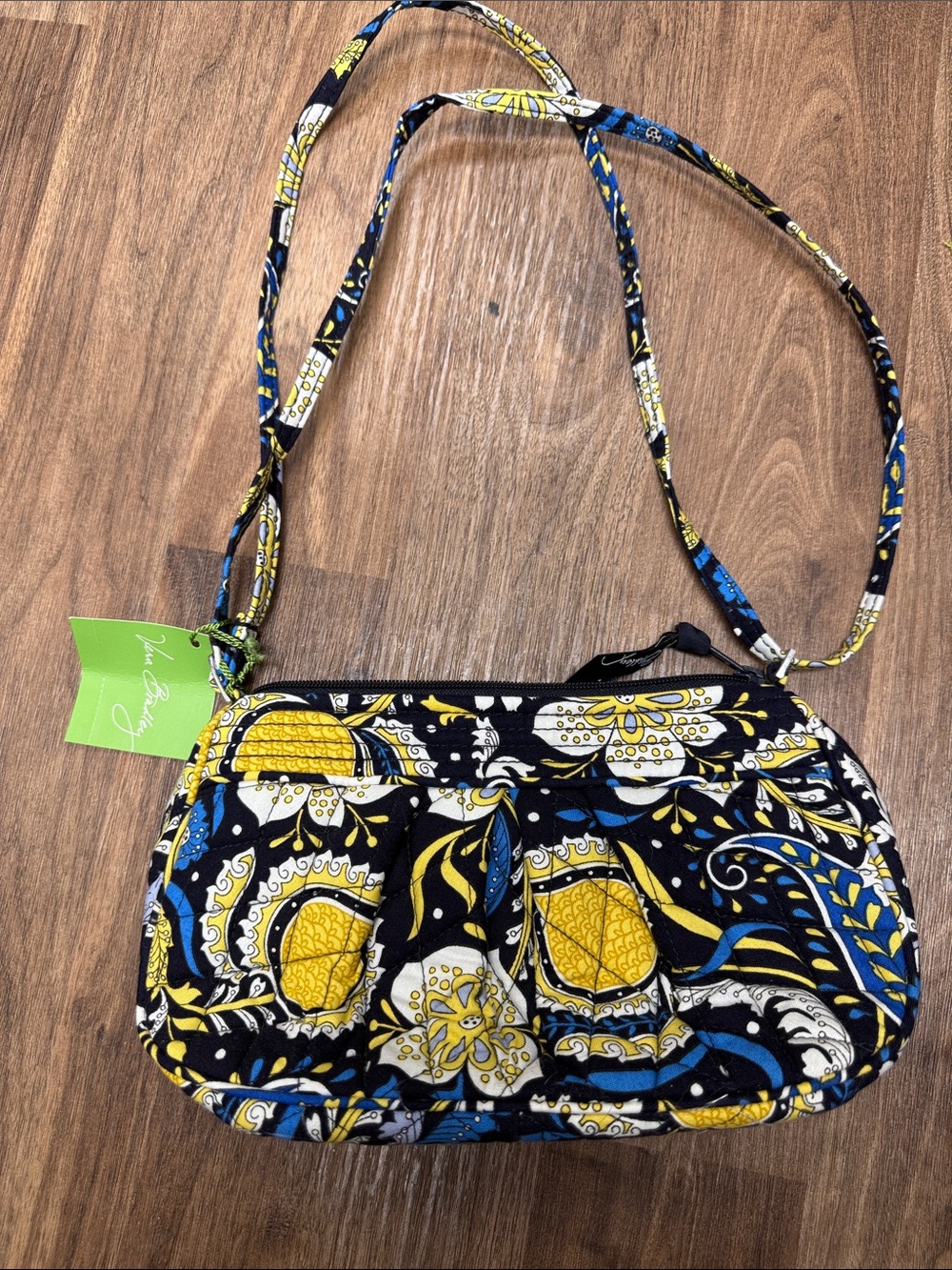 Vera Bradley Frannie Ellie Blue Quilted Floral Crossbody